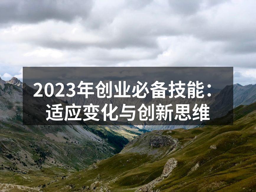 2023年创业必备技能：适应变化与创新思维